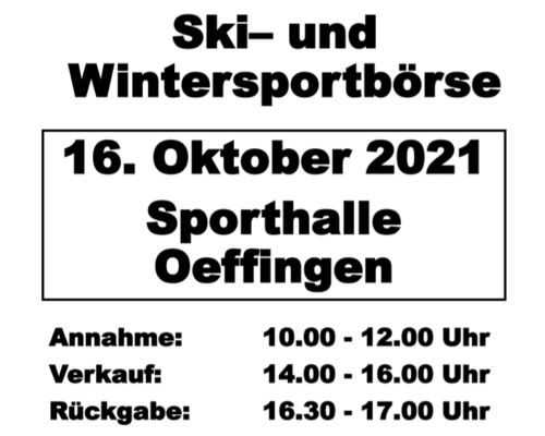 Ski- und Wintersportbörse am 16. Oktober